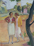 Henri Lebasque Two Ladies on a Stroll, 1920 oil painting reproduction