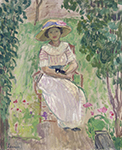 Henri Lebasque Woman Seated in the Garden oil painting reproduction