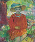 Henri Lebasque Young Girl in Orange Dress oil painting reproduction