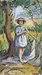 Henri Lebasque Young Girl on the Glade, 1907-09 oil painting reproduction