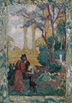 Henri Lebasque Young Woman and Children in Park oil painting reproduction