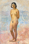 Henri Lebasque Young Woman Nude Standing oil painting reproduction