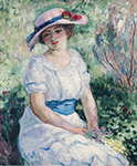 Henri Lebasque Young Woman with Blue Belt, 1927 oil painting reproduction
