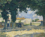 Henri Lebasque A Square in Monterain, 1895 oil painting reproduction