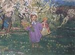 Henri Lebasque Children with Spring Flowers oil painting reproduction