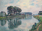 Henri Lebasque Fisher at the Bank of the Marne at Lagny, 1905 oil painting reproduction