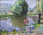 Henri Lebasque Girls by the River oil painting reproduction