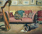 Henri Lebasque Interior with Harp oil painting reproduction