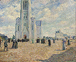 Henri Lebasque La Place de Leglise, Bretagne oil painting reproduction