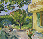 Henri Lebasque Le Cannet, Madame Lebasque Reading in the Garden, 1923 oil painting reproduction