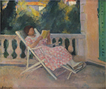 Henri Lebasque Lesson on the Terrace, 1913 oil painting reproduction