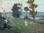 Henri Lebasque Mother and Child in the Fields oil painting reproduction