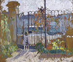 Henri Lebasque Nono near the Garden Gates at Lagny, 1905 oil painting reproduction