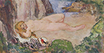 Henri Lebasque Nude in a Landscape, 1910 oil painting reproduction
