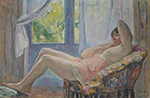 Henri Lebasque Nude in an Armchair, 1934 oil painting reproduction