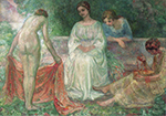 Henri Lebasque Offering in the Garden oil painting reproduction
