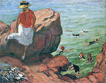 Henri Lebasque On the Cliffs at Agay oil painting reproduction