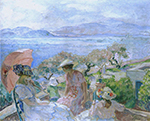 Henri Lebasque On the Terrace by the Sea at St Maxime oil painting reproduction