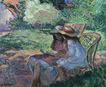 Henri Lebasque Reading in the Park oil painting reproduction