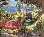 Henri Lebasque Saint-Tropez, Young Woman in a Hammock, 1906 oil painting reproduction