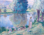 Henri Lebasque Spring Morning at Les Andalys, 1913 oil painting reproduction