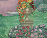 Henri Lebasque Stoned Vase with Flowers in the Garden, 1922 oil painting reproduction