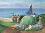 Henri Lebasque The Blue Sail at Prefailles oil painting reproduction