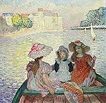 Henri Lebasque Three Girls in a Boat oil painting reproduction