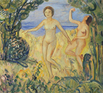 Henri Lebasque Two Bathers by the Beach oil painting reproduction