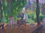 Henri Lebasque Two Women at the Garden in Summer oil painting reproduction