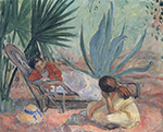 Henri Lebasque Two Young Women Resting in the Garden oil painting reproduction