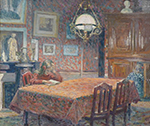 Henri Lebasque Under the Lamp oil painting reproduction