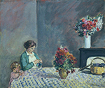 Henri Lebasque Woman and Child Seated by the Table, 1914 oil painting reproduction