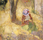 Henri Lebasque Woman Reading in the Garden oil painting reproduction