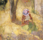 Henri Lebasque Young Girl Reading a Book oil painting reproduction