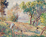 Henri Lebasque Young Girls, Landscape near St. Tropez, 1906-07 oil painting reproduction