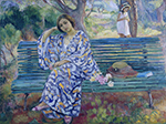 Henri Lebasque Young Woman Seated on a Bench, 1911 oil painting reproduction