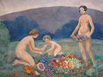 Henri Lebasque Young Women and Child among the Fruit, 1912 oil painting reproduction
