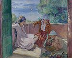 Henri Lebasque Young Women and Child on the Terrace at Saint-Maxime (Children of Lebasque), 1914 oil painting reproduction