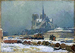 Albert Lebourg Notre Dame de Paris par Temps de Neige oil painting reproduction