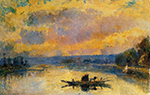 Albert Lebourg The Ferry at Bouille, Sunset oil painting reproduction