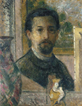 Gustave Loiseau Self Portrait with Statuette, 1916 oil painting reproduction