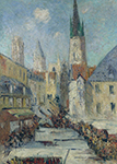 Gustave Loiseau The Epicerie Street and the Cathedral of Rouen, 1929 oil painting reproduction