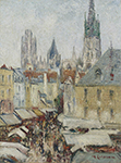 Gustave Loiseau The Epicerie Street at Rouen, 1929 oil painting reproduction