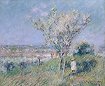 Gustave Loiseau Flowering Trees ay Eragny, 1914 oil painting reproduction