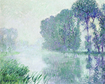 Gustave Loiseau Fog on the River, Morning Effect, 1917 oil painting reproduction