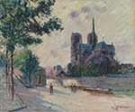 Gustave Loiseau Notre-Dame de Paris, 1911 oil painting reproduction