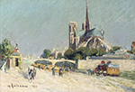 Gustave Loiseau Quay of the Seine, Notre-Dame, 1911 oil painting reproduction
