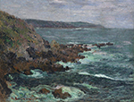Gustave Loiseau Rocks in the the Sea in Brittany, 1906 oil painting reproduction