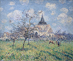 Gustave Loiseau The Church of Vaudreuil, Spring, 1902 oil painting reproduction